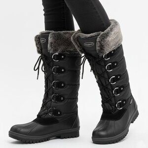 Aquatherm CANUK Black Waterproof Winter Boots Faux Fur Lined Thinsulate Outdoors